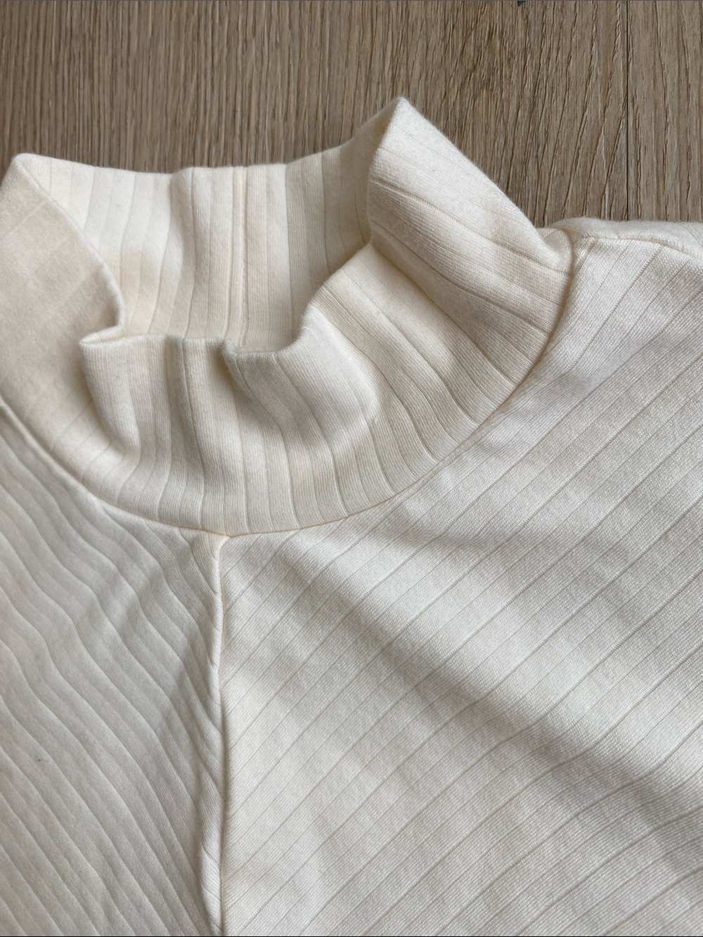 Knix Ribbed Mock Neck Long Sleeve Bodysuit Ivory Cream M - Picture 5 of 11